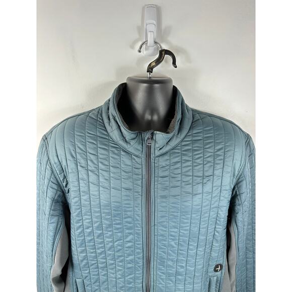 Relwen Vertical Insulator Quilted Hybrid Jacket Fleece Lined Blue Full Zip 2XL - Picture 6 of 11